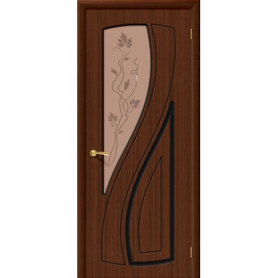 Межкомнатная шпонированная дверь Лагуна Ф-17 (Шоколад)   Худ.