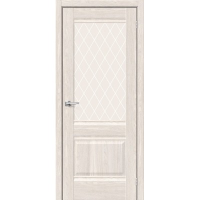Межкомнатная дверь Хард Флекс Прима-3 Ash White   White Сrystal