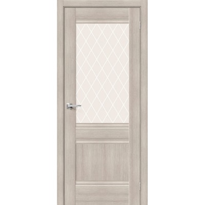 Межкомнатная дверь с экошпоном Прима-3.1 Cappuccino Veralinga   White Сrystal