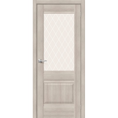 Межкомнатная дверь с экошпоном Прима-3 Cappuccino Veralinga   White Сrystal