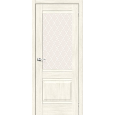 Межкомнатная дверь с экошпоном Прима-3 Nordic Oak   White Сrystal