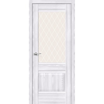 Межкомнатная дверь с экошпоном Прима-3 Riviera Ice   White Сrystal