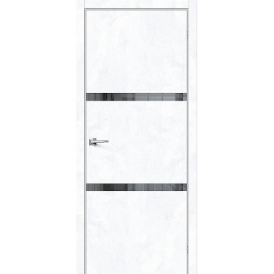 Межкомнатная дверь с экошпоном Браво-2.55 Snow Art   Mirox Grey