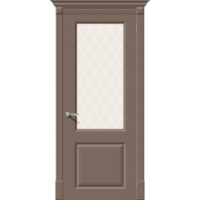 Межкомнатная крашеная дверь Скинни-13 Mocca   White Сrystal