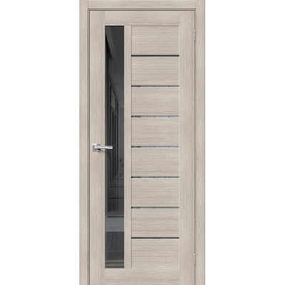 Межкомнатная дверь с экошпоном Порта-27 Cappuccino Veralinga   Mirox Grey