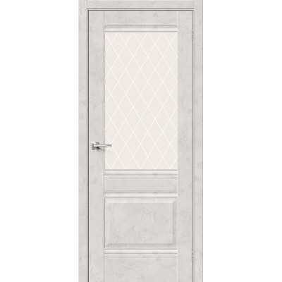Межкомнатная дверь с экошпоном Прима-3 Look Art   White Сrystal