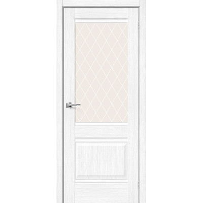 Межкомнатная дверь с экошпоном Прима-3 Snow Melinga   White Сrystal