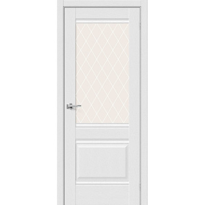 Межкомнатная дверь с экошпоном Прима-3 Virgin   White Сrystal