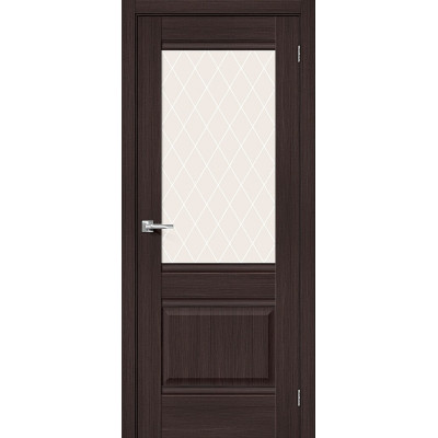Межкомнатная дверь с экошпоном Прима-3 Wenge Melinga   White Сrystal