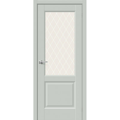 Межкомнатная дверь Эмалит Неоклассик-33 Grey Matt   White Сrystal