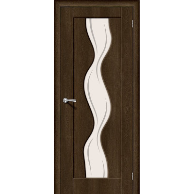 Межкомнатная дверь Винил Вираж-2 Dark Barnwood   Art Glass