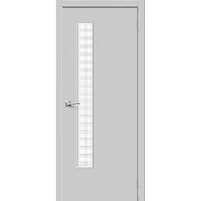 Межкомнатная дверь Винил Браво-9 Grey Pro   Wired Glass 12,5